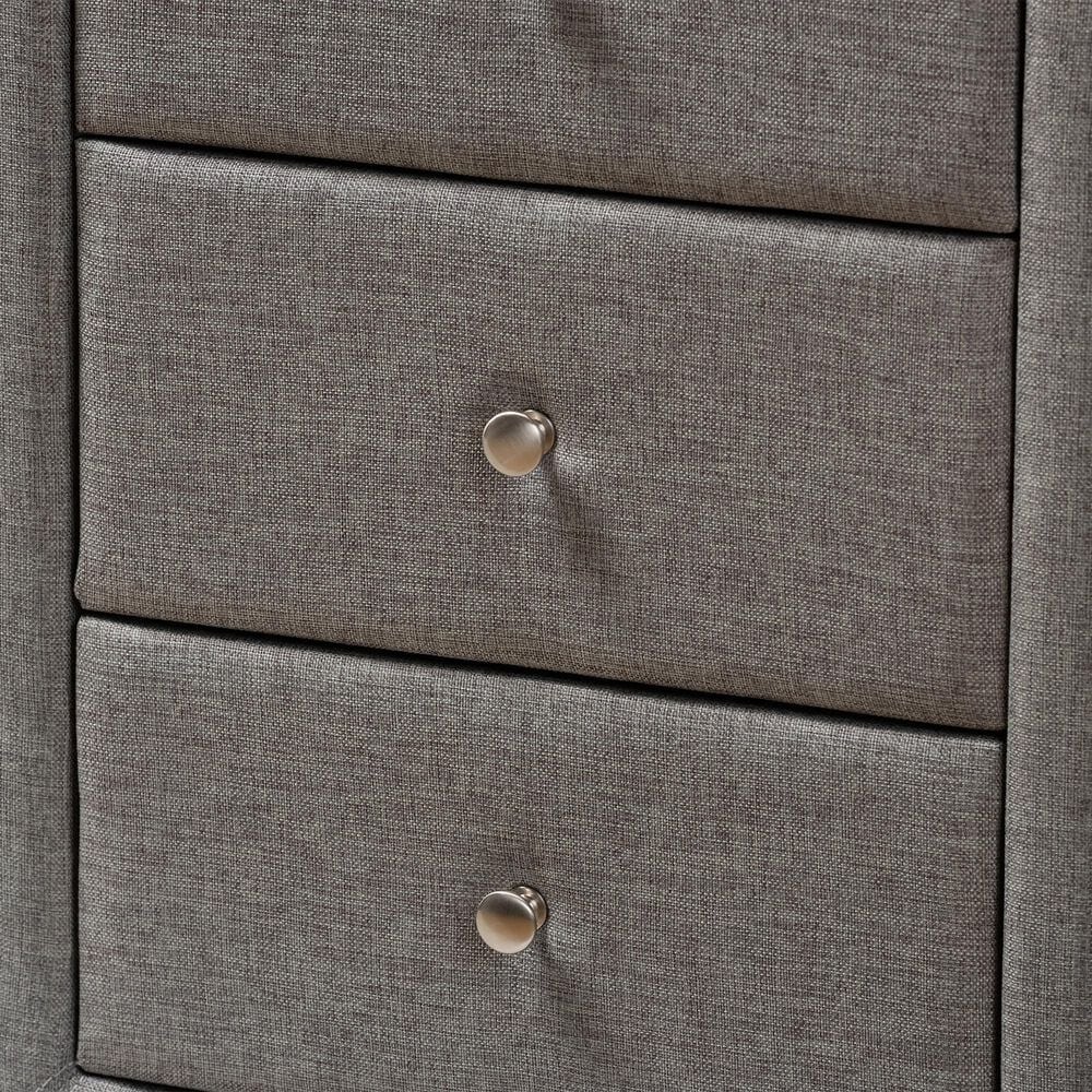 Baxton Studio Tessa 3-Drawer Nightstand in Grey, , large