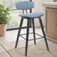 Armen Living Fox Bar Height Stool with Speckled Blue Upholstery in Black Brushed, , large