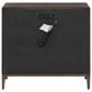 Furniture Worldwide Montclair 3 Drawer Nightstand in Medium Brown and Smoked Gold with Outlets and USB Ports, , large