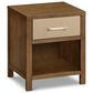 DaVinci Eloise Nightstand with Sand Upholstered Drawer in Natural Walnut, , large