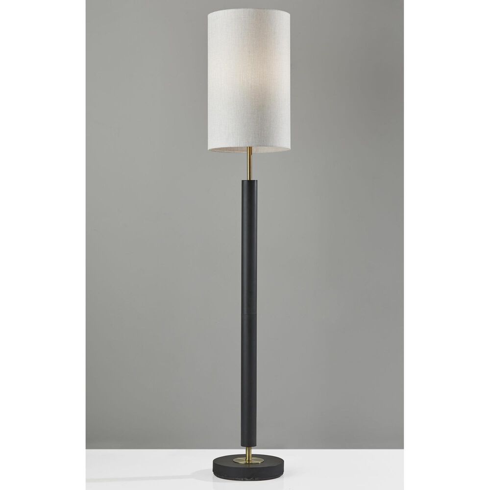 Adesso Hollywood Floor Lamp in Black and Antique Brass, , large