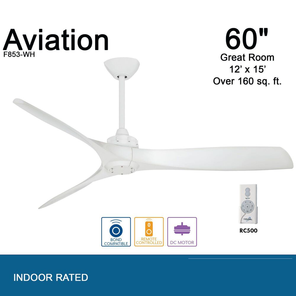 Minka-Aire Aviation 60" Ceiling Fan in White, , large