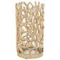 Maple and Jade 10" Decorative Coral Indoor/Outdoor Candle Lantern in Satin Gold, , large