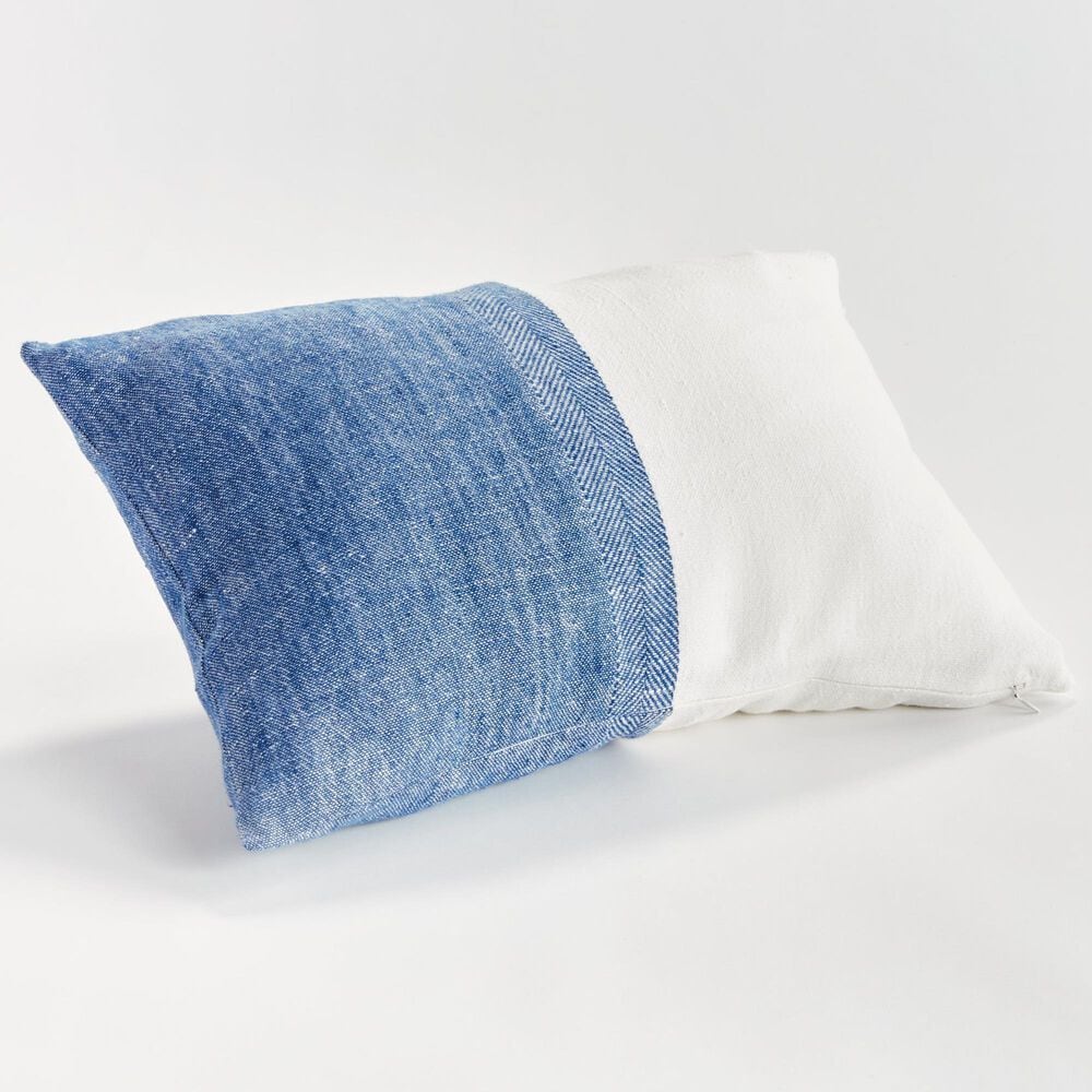 Napa Home and Garden Jules 14&quot; x 20&quot; Lumbar Throw Pillow in Navy and Flax, , large