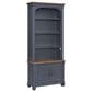 Legends Home Americana 2-Piece Executive Desk with Bookcase Pier Set in Corduroy Blue and Whiskey, , large
