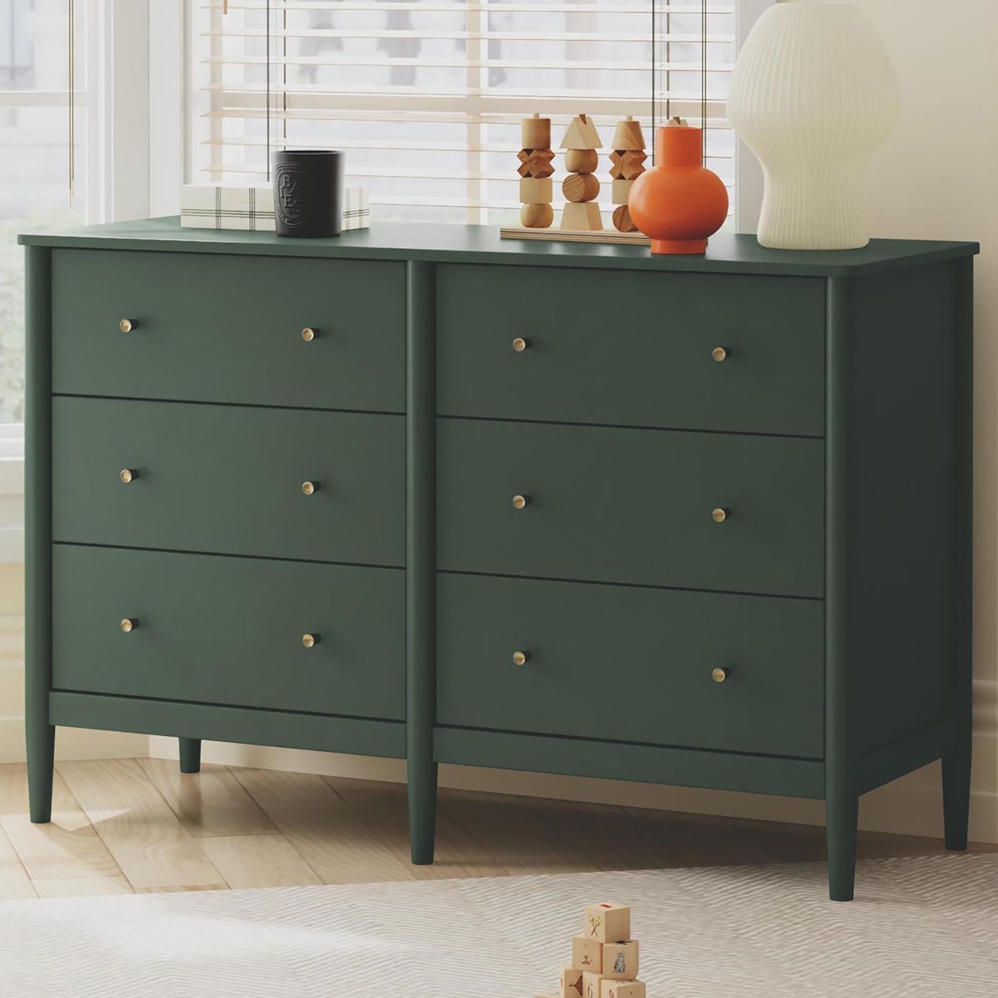 DaVinci Frem 6-Drawer Dresser in Forest Green
