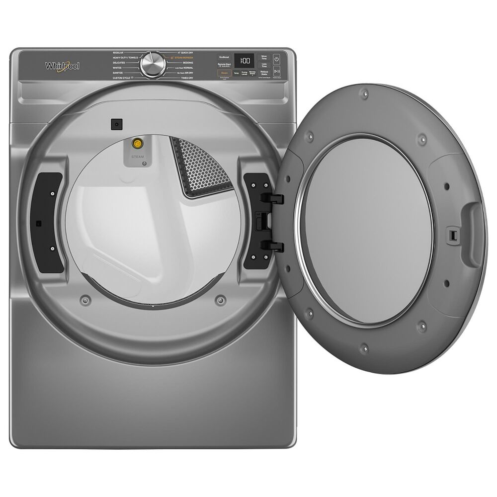 Whirlpool 7.4 cu. ft. Smart Front Load Electric Dryer with Steam in Radiant Silver, , large