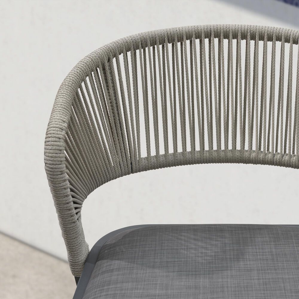 HOMLUX Outdoor Counter Stool with Open-Frame Backrest in Dark Grey (Set of 2), , large