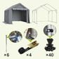 HOMLUX 8" x 8" Outdoor Shelter with Roll-Up Doors in Grey, , large