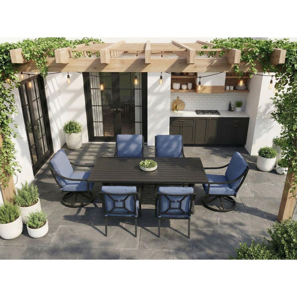 GatherCraft 7-Piece Dining Set in Splendor Denim, , large