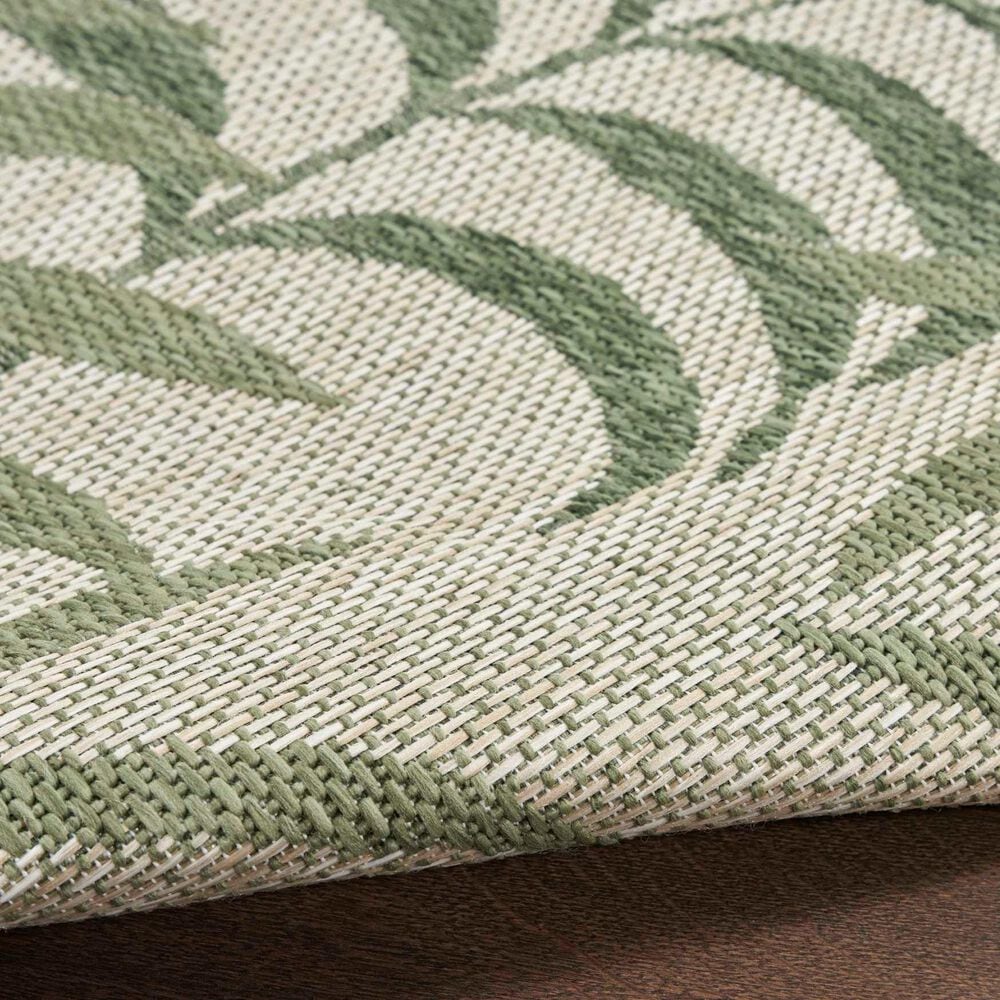 Nourison Garden Oasis GOA01 Ivory and Green 5&#39; x 7&#39; Indoor/Outdoor Area Rug, , large