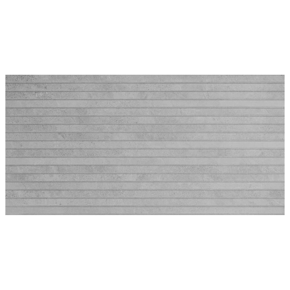 Soho Studio Leno Ribbon Ice Light Gray 24" x 48" Matte Porcelain Tile, , large