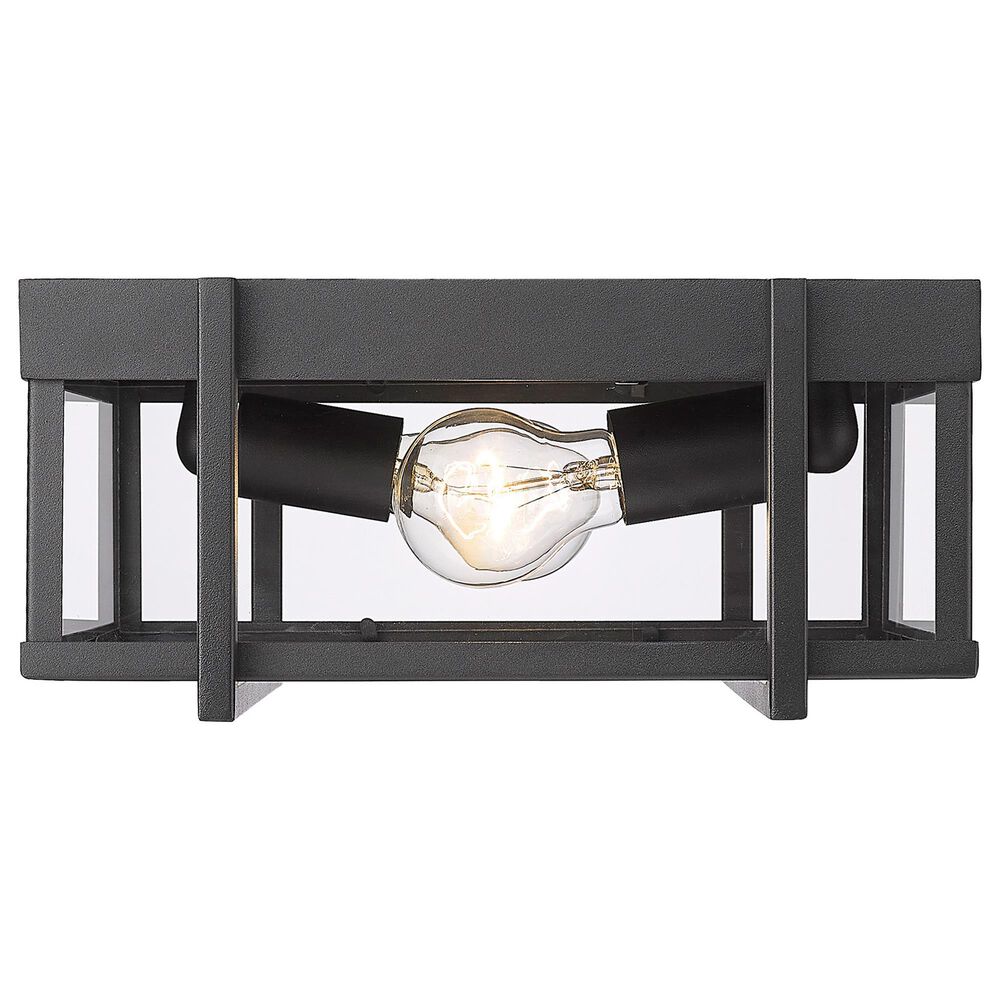 Golden Lighting Tribeca Outdoor Flush Mount in Natural Black with Clear Glass, , large