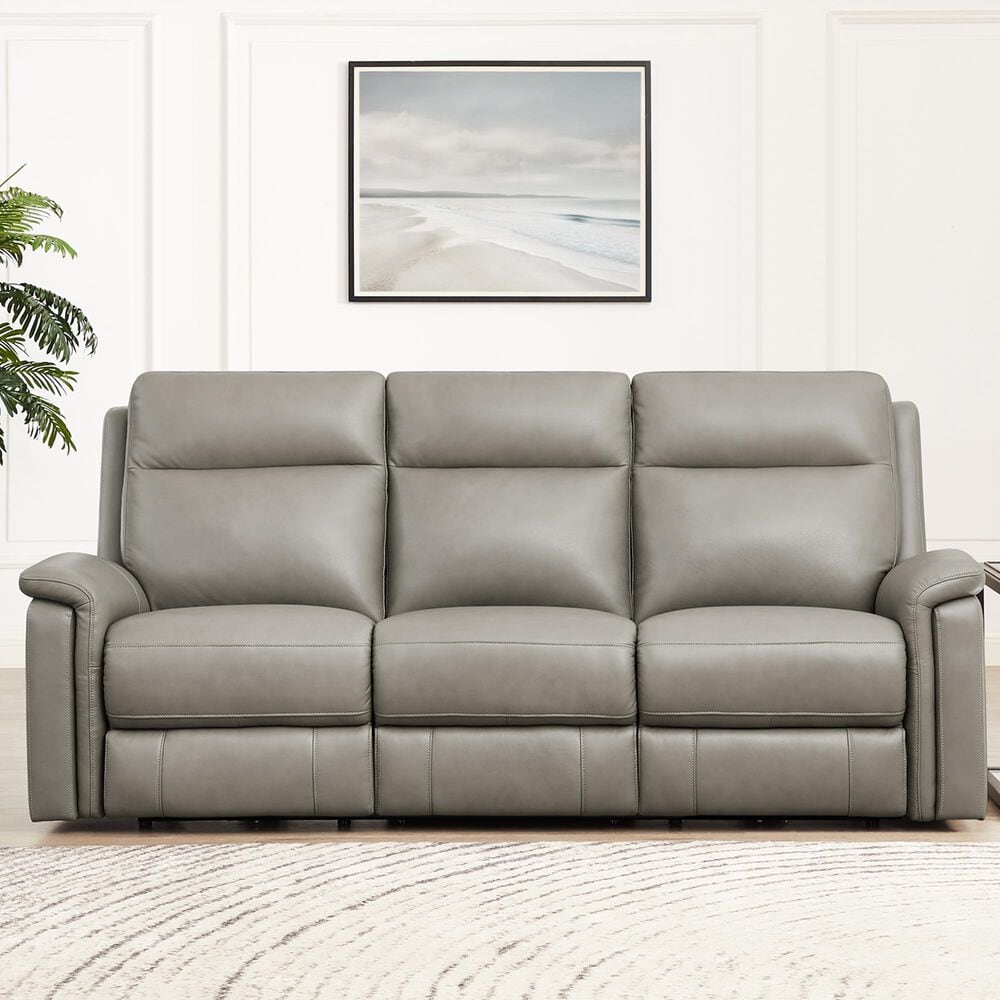 Amax Leather Cozy Power Reclining Sofa in Concrete, , large