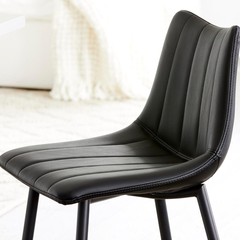 Moe"s Home Collection Alibi Counter Stool in Black Faux Leather, , large