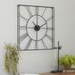 Maple and Jade Open Frame Square Decorative Wall Clock in Matte Black, , large