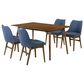 Blue River Westmont and Azalea 5-Piece Dining Set with Blue Cushion in Walnut, , large