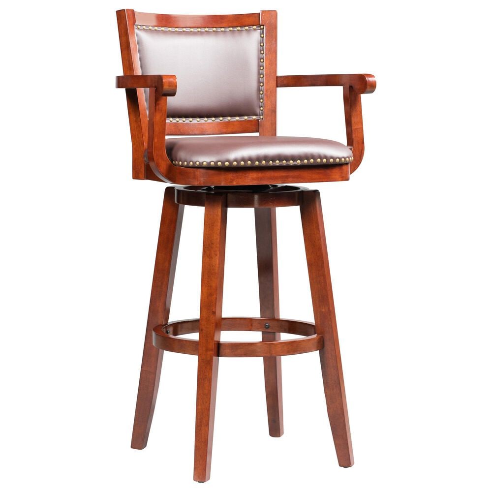 Boraam Industries Broadmoor 34" Swivel Barstool in Cherry, , large