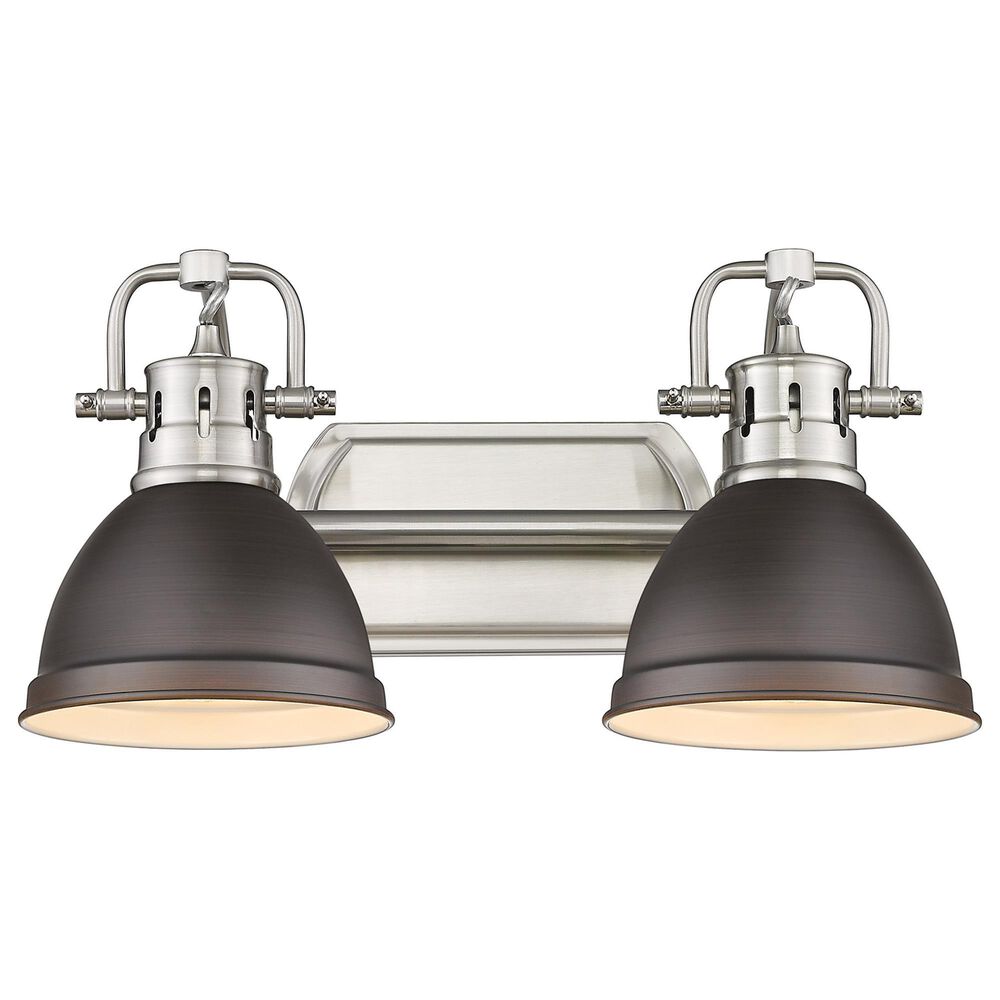 Golden Lighting Duncan 2-Light Bath Vanity in Pewter and Rusted Bronze, , large
