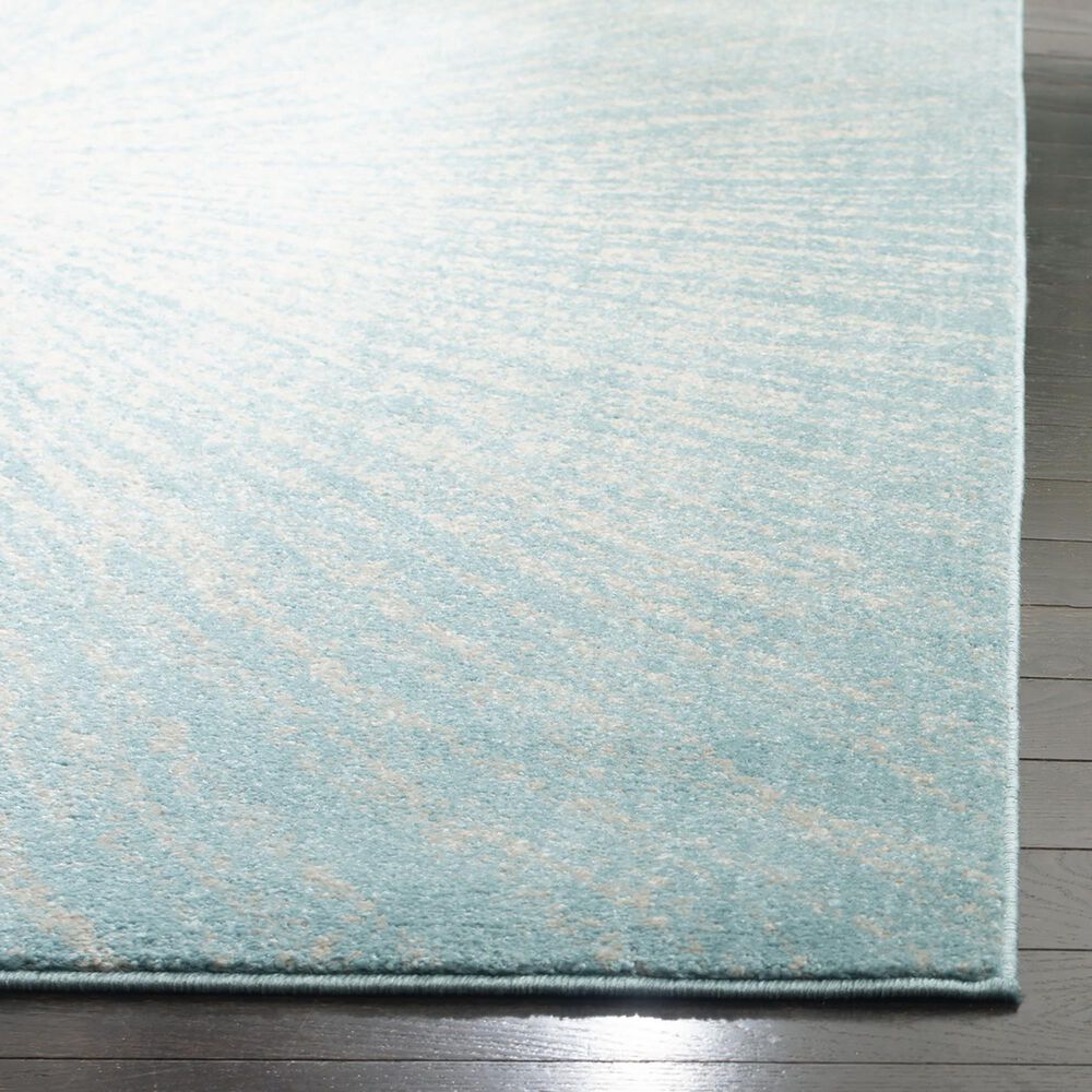 Safavieh Evoke EVK228J 2&#39;2&quot; x 11&#39; Aqua and Ivory Indoor/Outdoor Runner Rug, , large