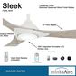Minka-Aire Sleek 60" Smart Ceiling Fan with LED Light in Flat White, , large