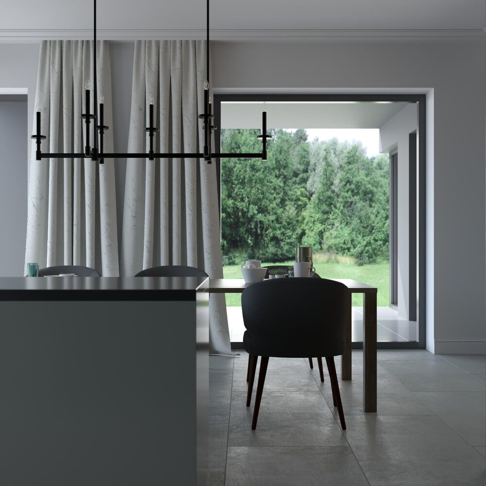 Hunter Briargrove 7-Light Linear Chandelier in Matte Black, , large