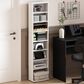 HOMLUX 8-Tier Multimedia Storage Tower with Adjustable Shelves in White, , large