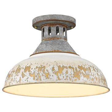 Golden Lighting Kinsley Semi-Flush in Aged Galvanized and White, , large