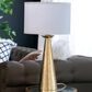 A&B Home Cone Table Lamp with Collapsible Shade in Gold, , large