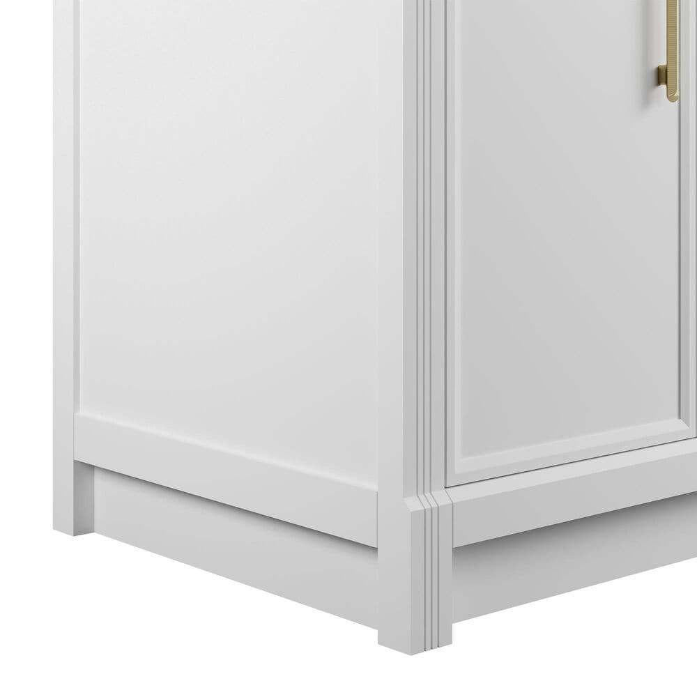 James Martin Bellshire 72" Double Bathroom Vanity in Bright White with 3 cm Siberian Silestone Top, Rectangular Sinks and FreePower Wireless Charger, , large