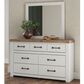 Ashley Savonport 7 Drawer Dresser and Mirror in White and Brown, , large