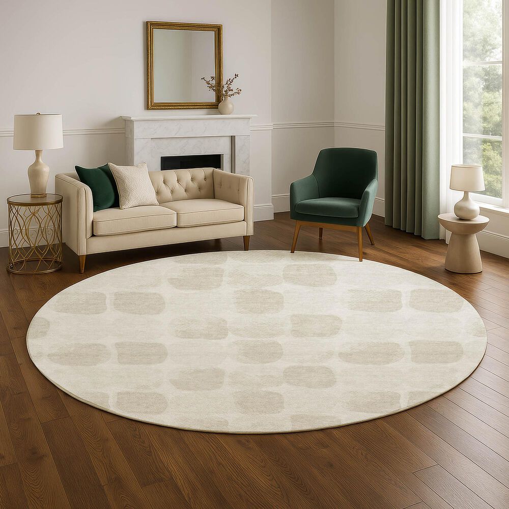 Dalyn Rug Company The Reserve TR16 Ivory 8&#39; Round Indoor/Outdoor Area Rug, , large