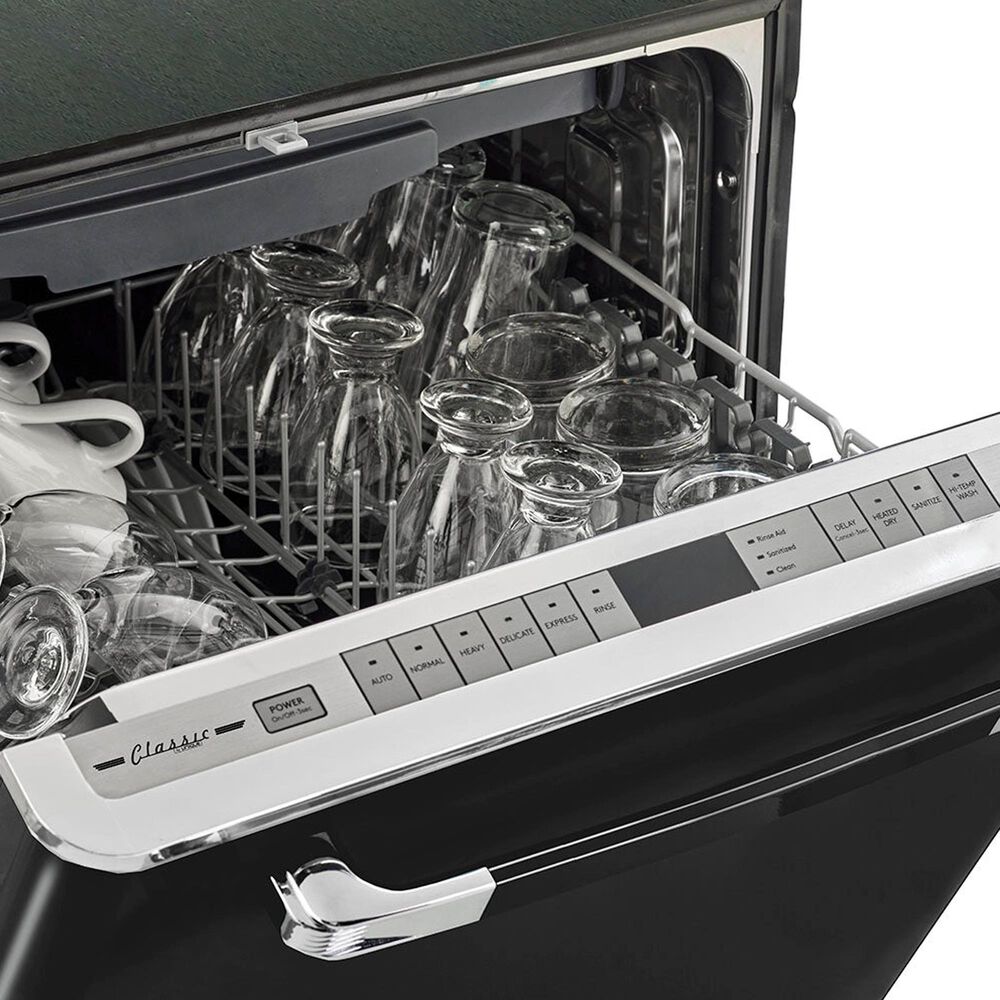 Unique Appliances Classic Retro 24" Top Control Dishwasher in Midnight Black, , large