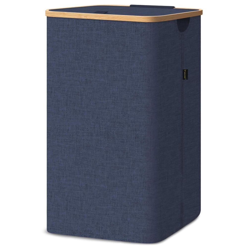 HOMLUX 26 Gallon Laundry Hamper with Lid in Blue, , large