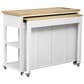 HOMLUX 47" Kitchen Island with Extendable Dining Table in White, , large