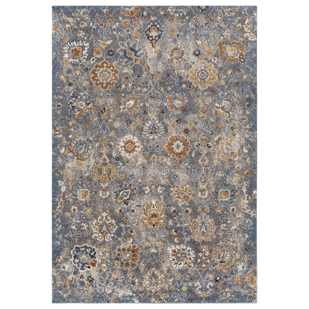 Surya Tuscany 6"7" x 9"6" Dark Blue and Brown Area Rug, , large