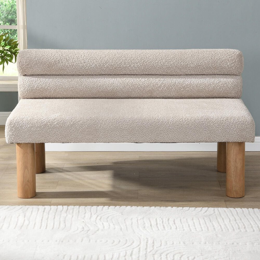 Hearth and Haven 52" Upholstered Dining Bench in Natural, , large