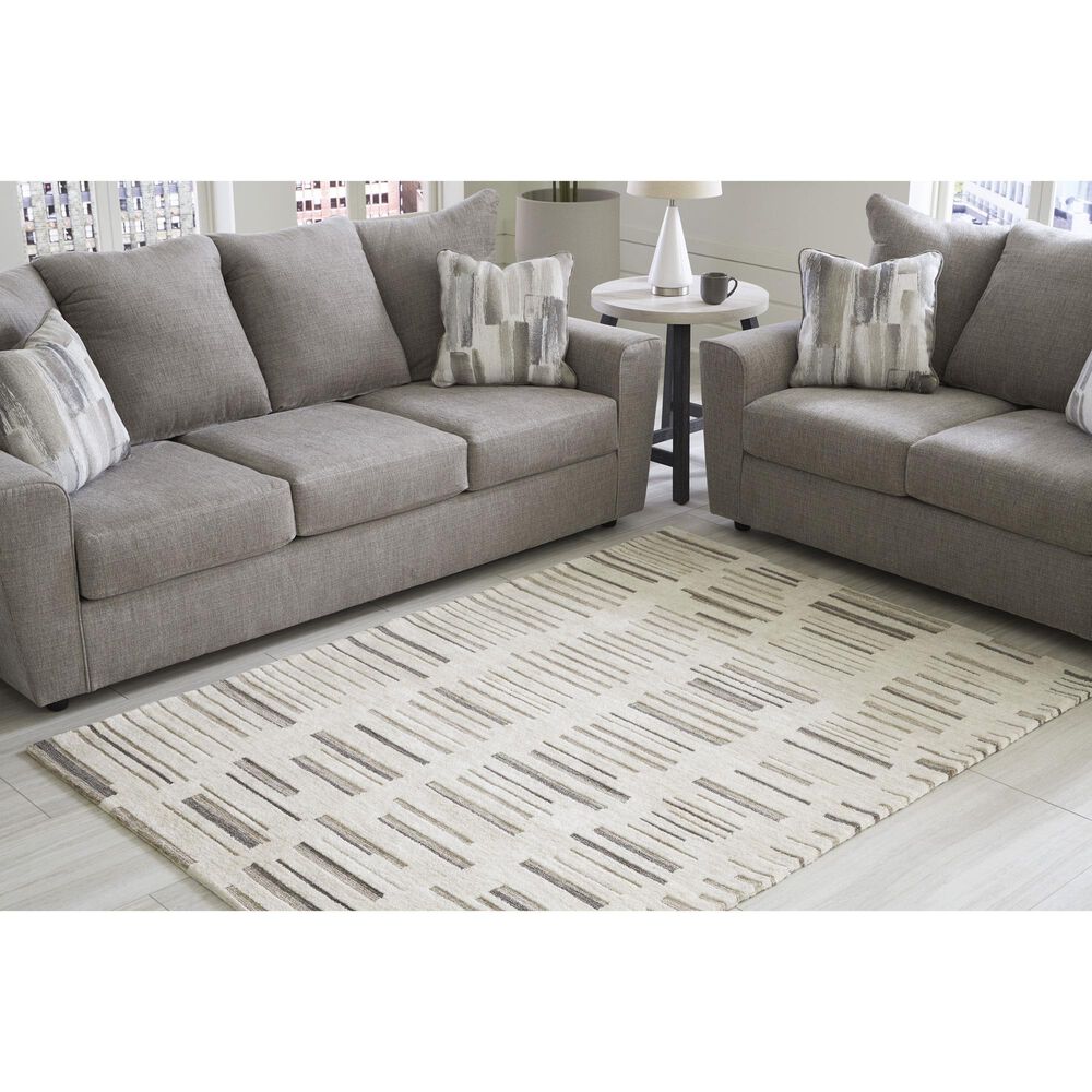 Ashley Leesdale 5&#39; x 7&#39; Ivory, Brown and Black Area Rug, , large