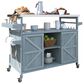 HOMLUX 50" Outdoor Kitchen Island in Grey Blue and Stainless Steel, , large