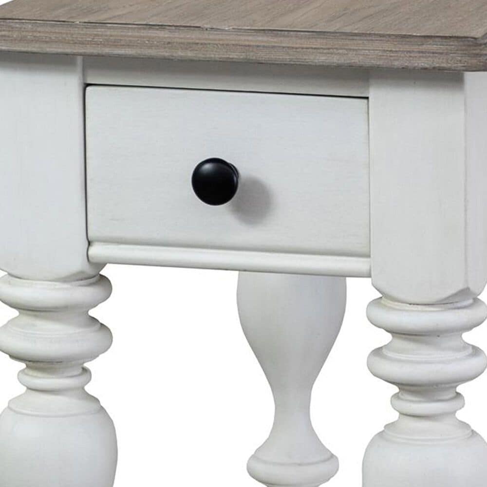 Riverside Furniture Jameson 1-Drawer Side Table in Pale Taupe and Antique Oak, , large