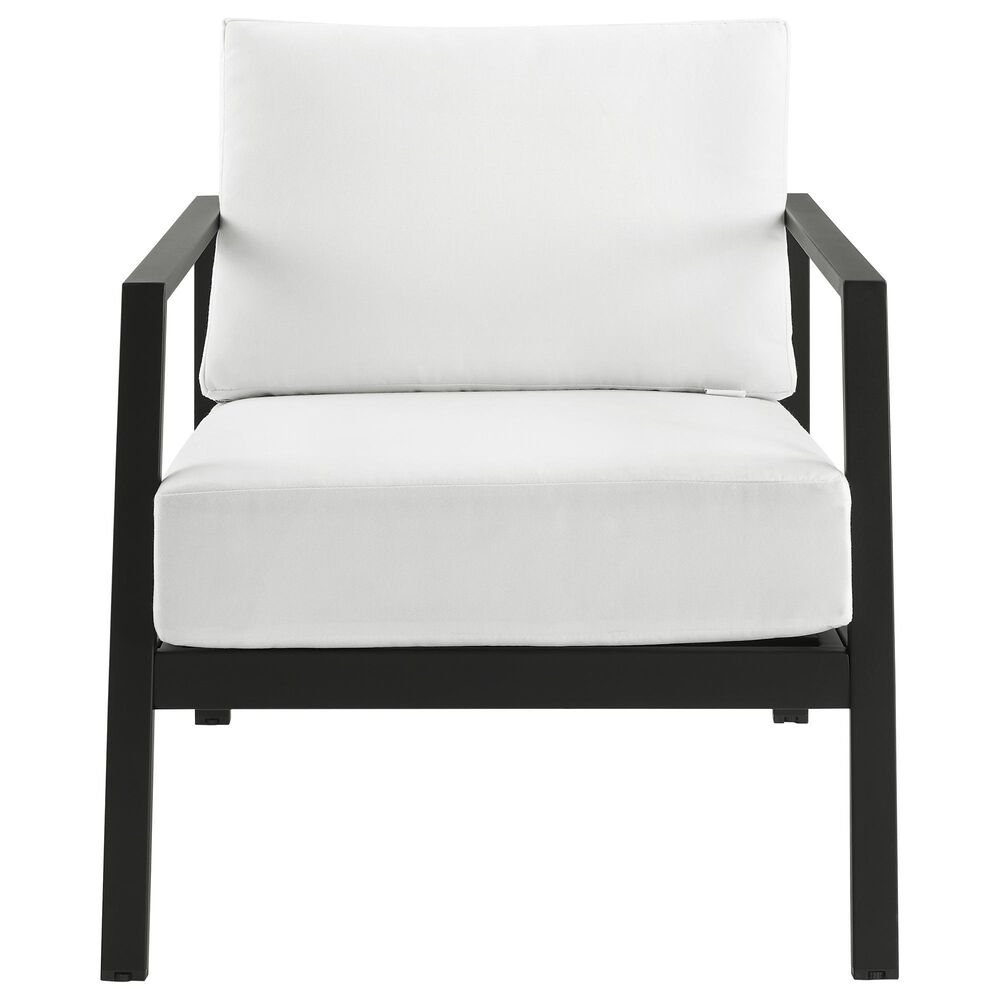 Linon Home Decor Holland Patio Armchair with Black Frame in Natural, , large