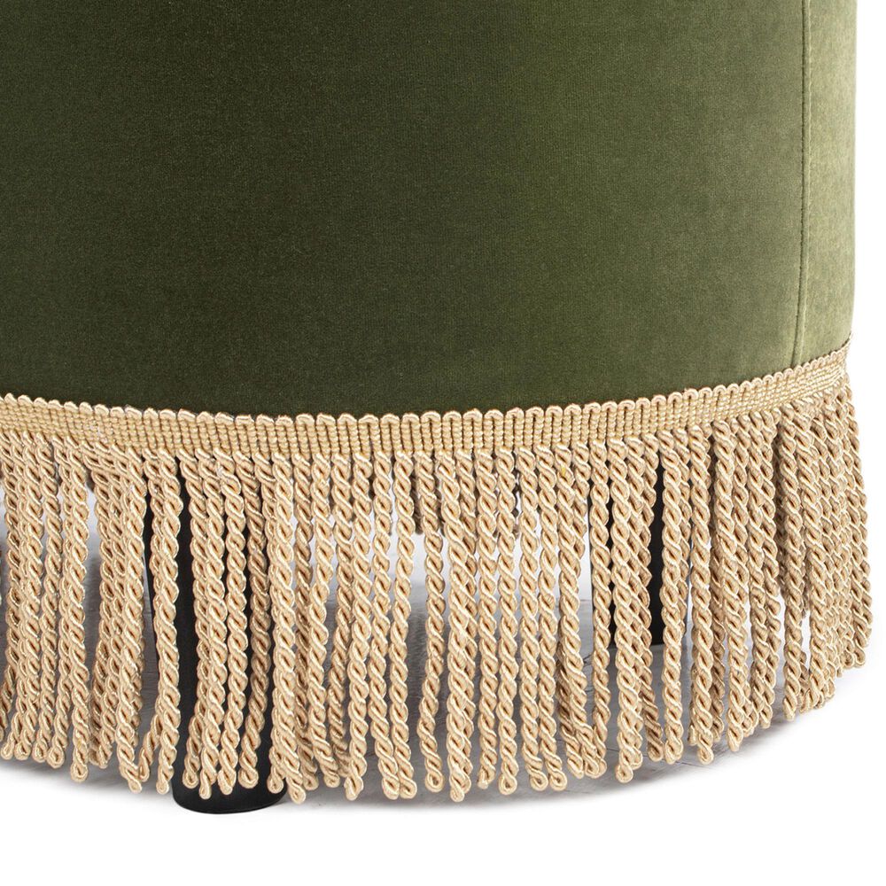 Jennifer Taylor Home Serena Storage Bench with Tufted Bullion Fringe in Olive Green, , large