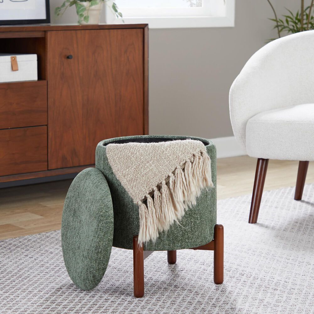 Lumisource Daniella Storage Ottoman in Green, , large