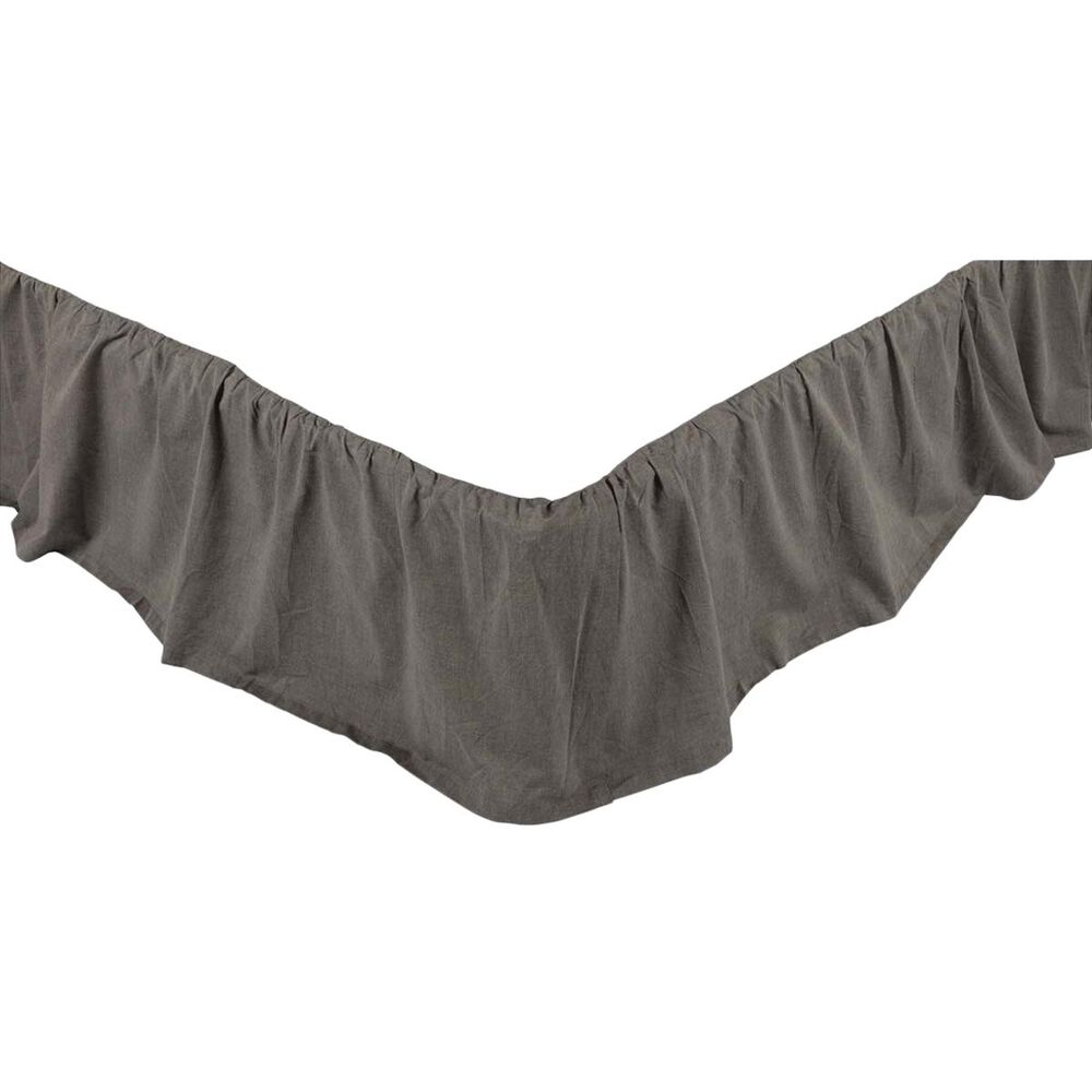 VHC Chambray King Bed Skirt in Charcoal, , large