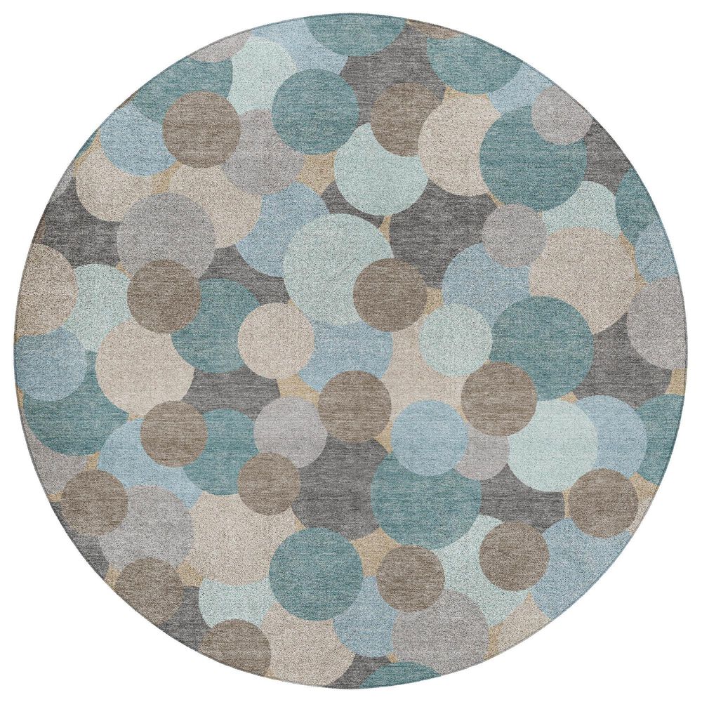 Dalyn Rug Company Kenner Turquoise 8" Round Indoor/Outdoor Area Rug, , large