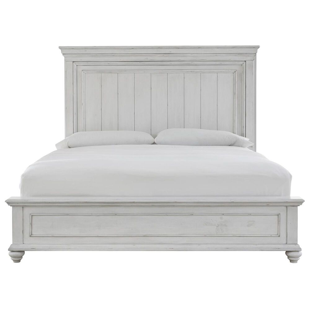 Signature Design by Ashley Kanwyn King Panel Bed in Distressed Whitewash, , large