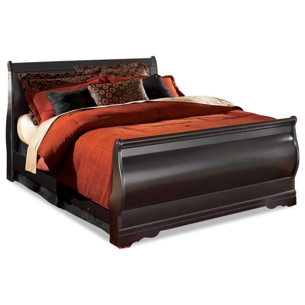 Ashley Huey Vineyard Queen Sleigh Bed in Black, , large