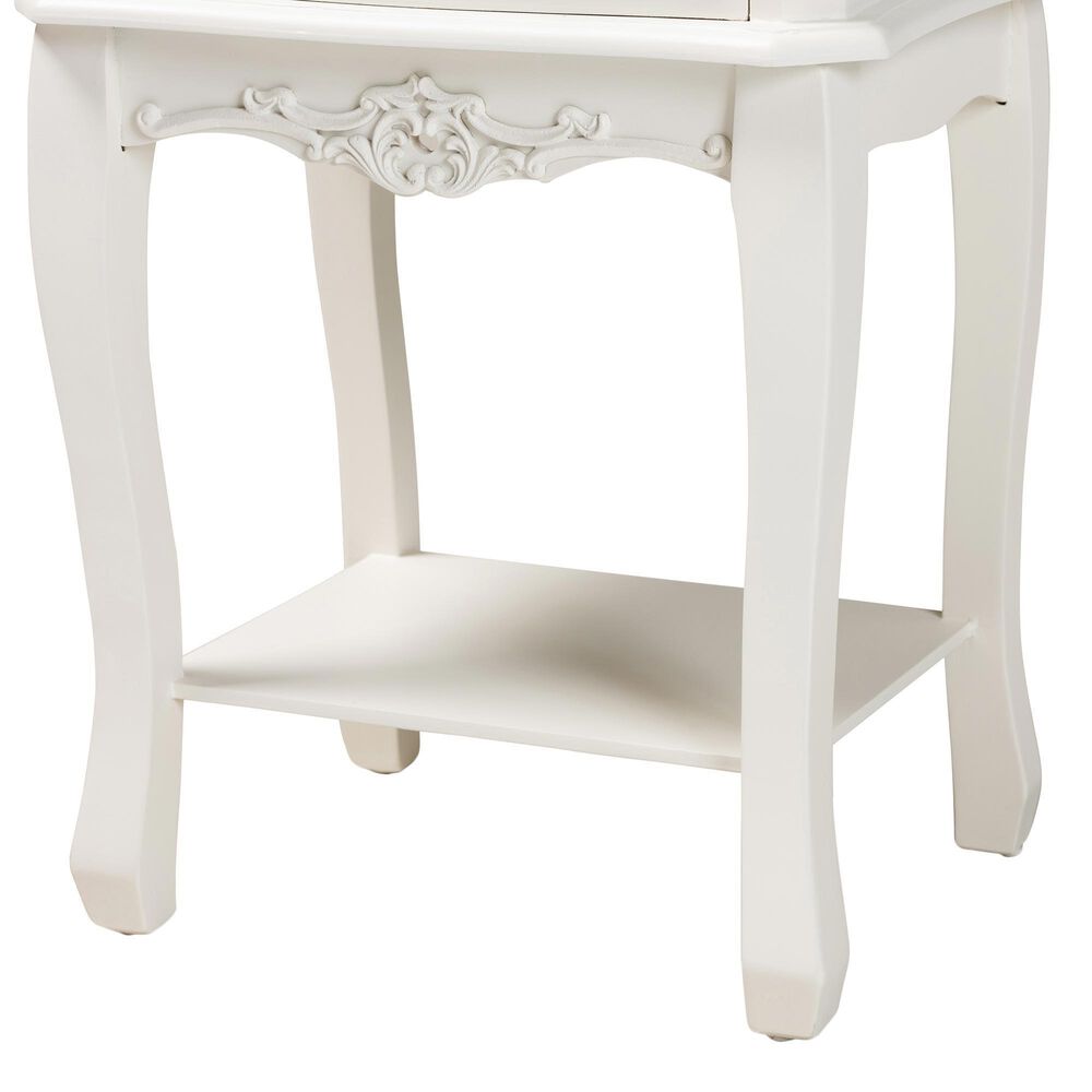 Baxton Studio Amalie 2-Drawer End Table in White and Oak, , large
