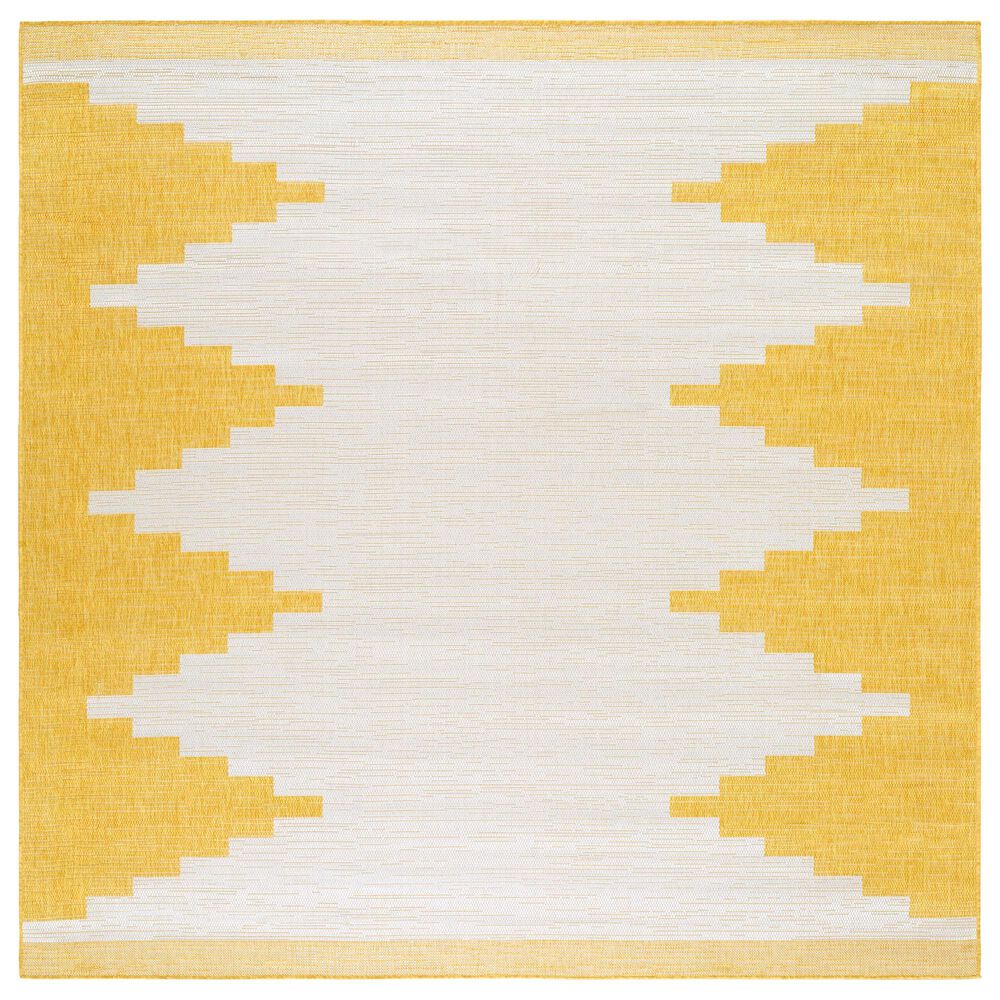 Surya Eagean EAG-2437 Mustard and Ivory 6"7" Square Indoor/Outdoor Area Rug, , large