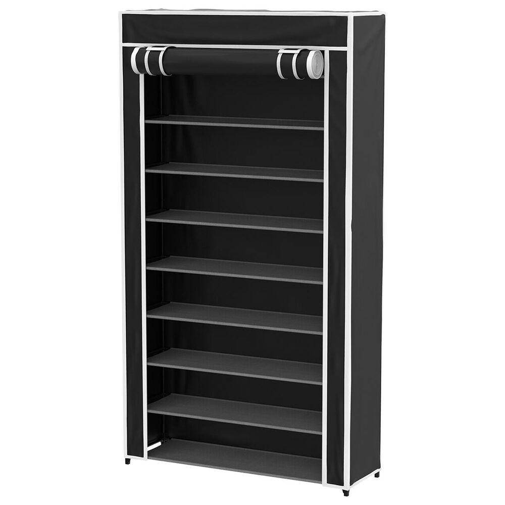 Timberlake Lavish Home Tiered Shoe Rack in Black, , large